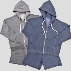 OUD X SOL Vintage washed zip-up hoodie &amp; shorts